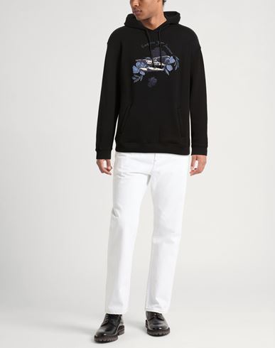Man Sweatshirt Black Size M Cotton