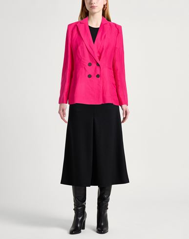 Woman Blazer Fuchsia Size 6 Viscose, Linen