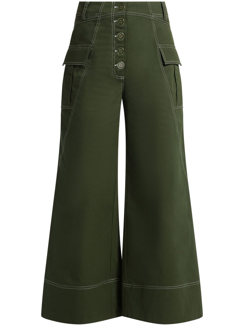 Wide-leg trousers - Green