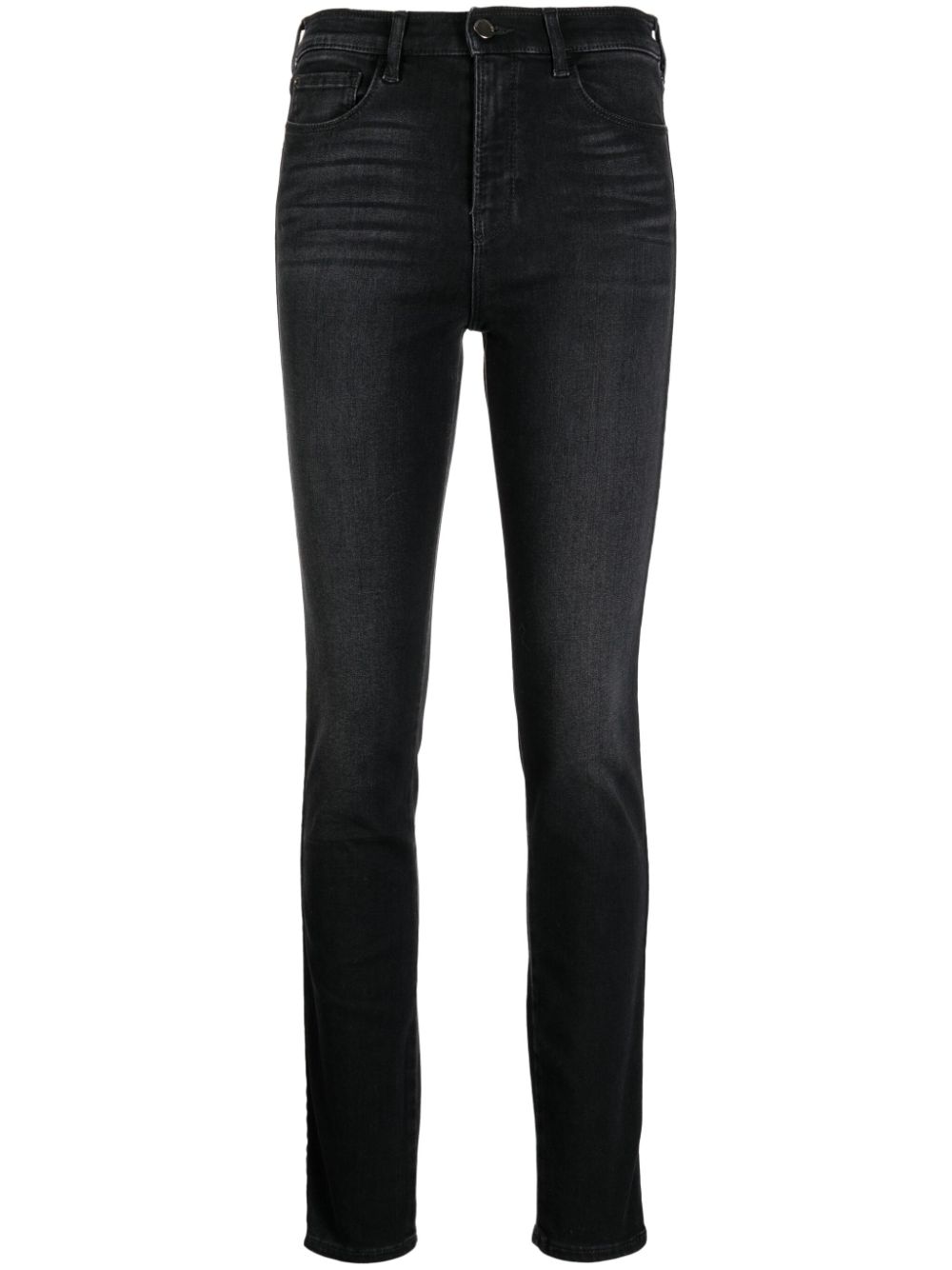 Logo-embroidered skinny jeans - Black