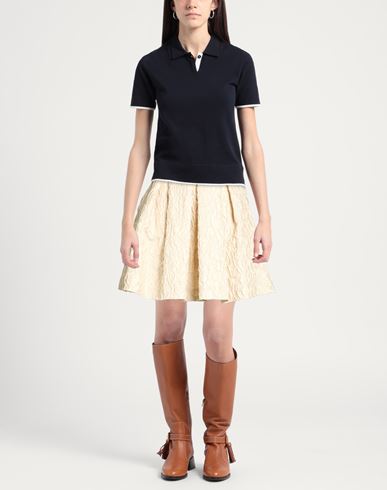 Woman Mini skirt Cream Size 6 Polyester, Polyamide