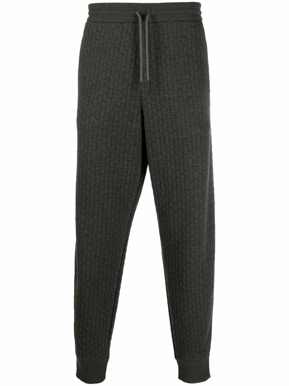 Ribbed side-stripe trousers - Green