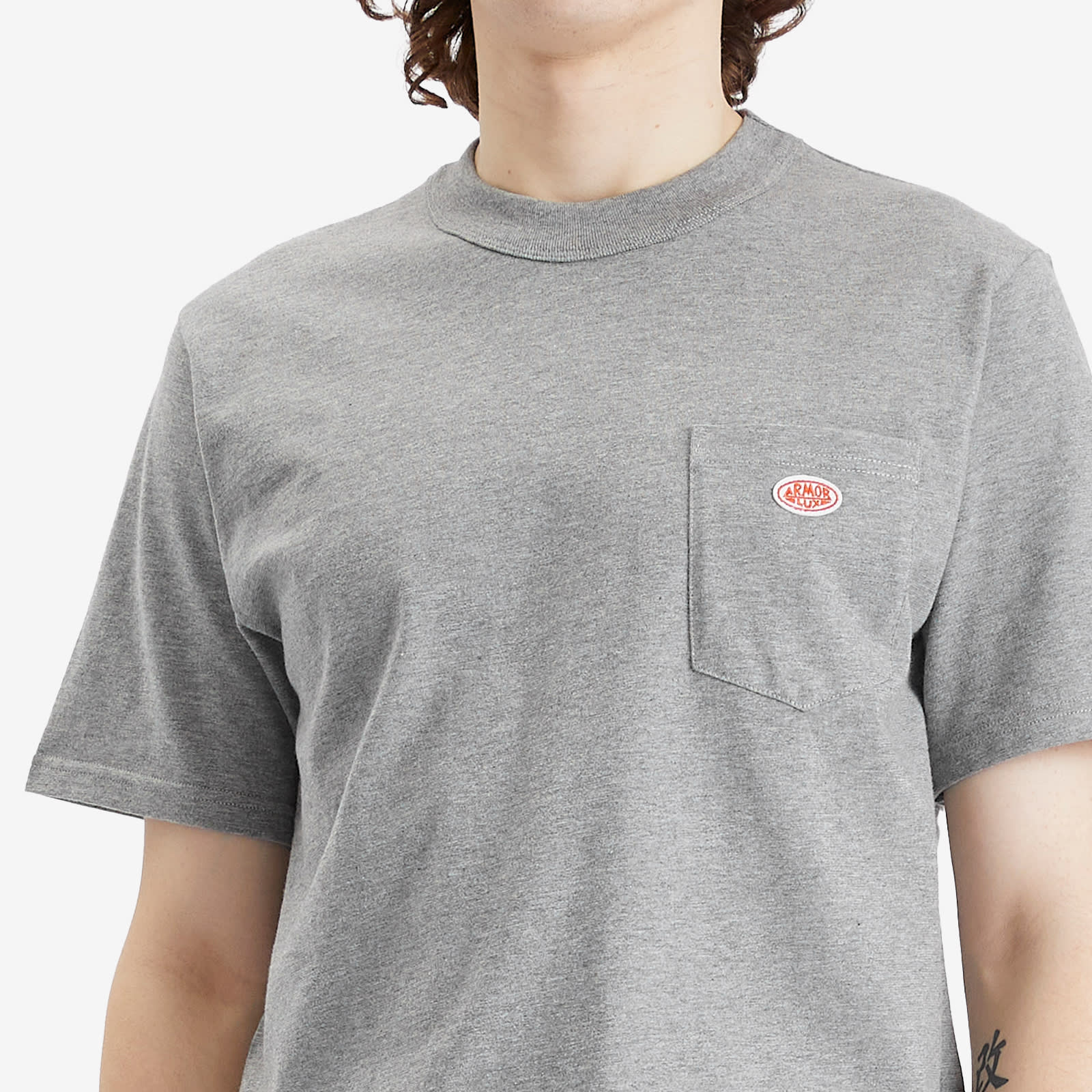Armor-Lux Men's 79151 Logo Pocket T-Shirt in Misty Grey