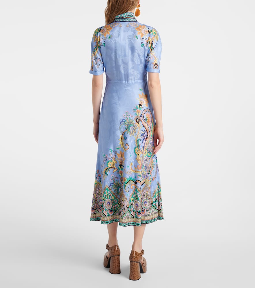 Paisley satin midi dress