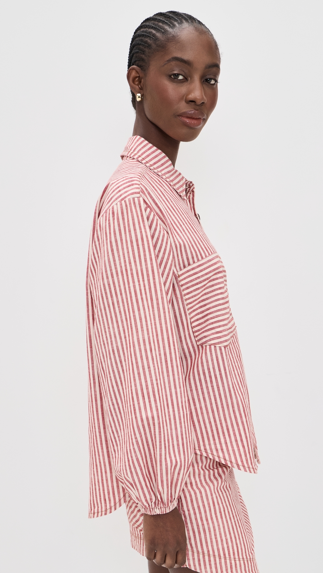 Striped Twill Shacket Stripes
