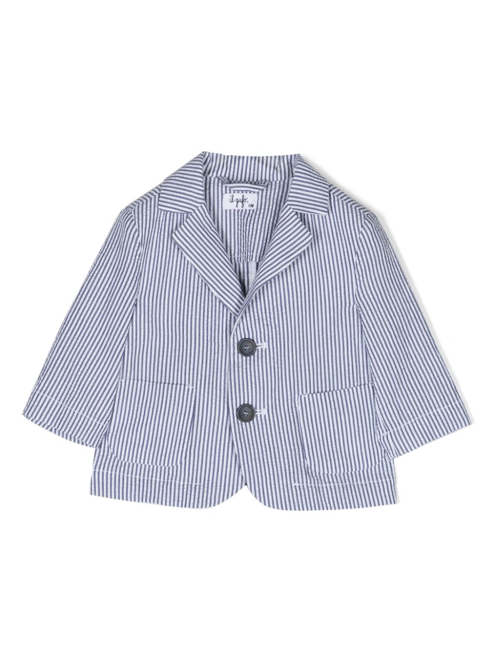 Striped single-breasted blazer - Blue