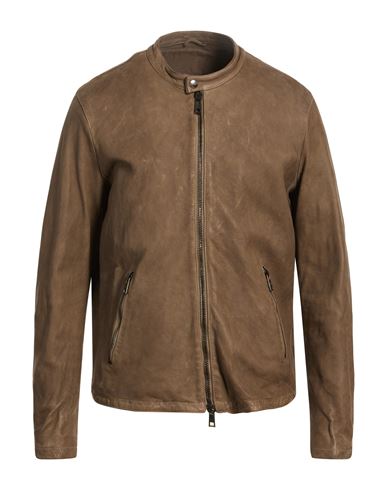 Man Jacket Khaki Size 40 Leather