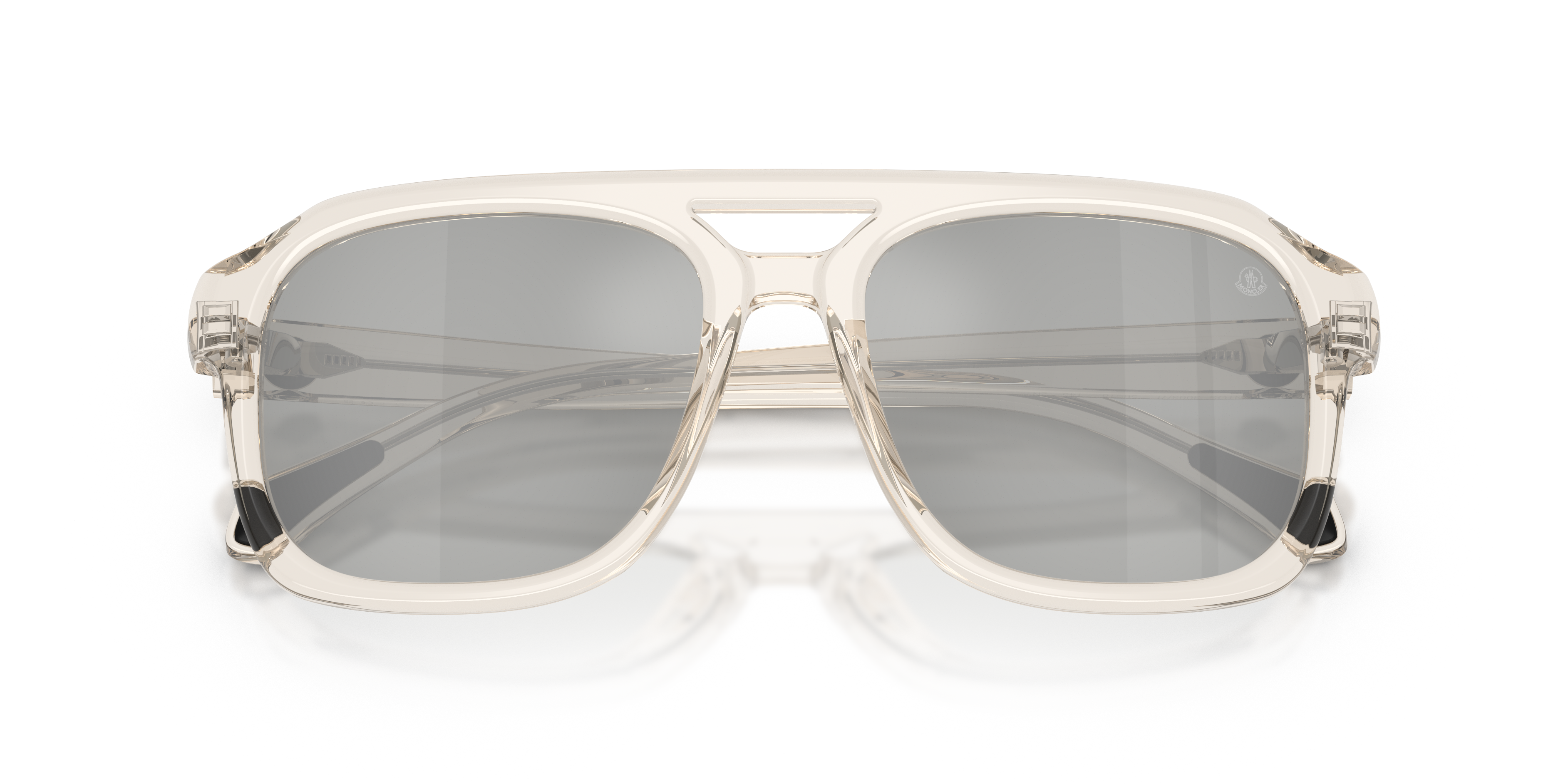 Moncler Unisex Moncler ME6024 VANTOS 30037I Gafas de sol Acetato Blanco Plata Pillow Norma