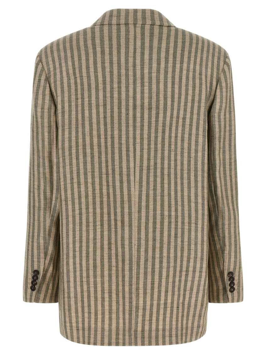 Brunello Cucinelli - relaxed stripe blazer linen blend