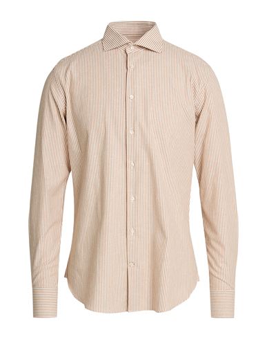 Man Shirt Camel Size 17 Cotton