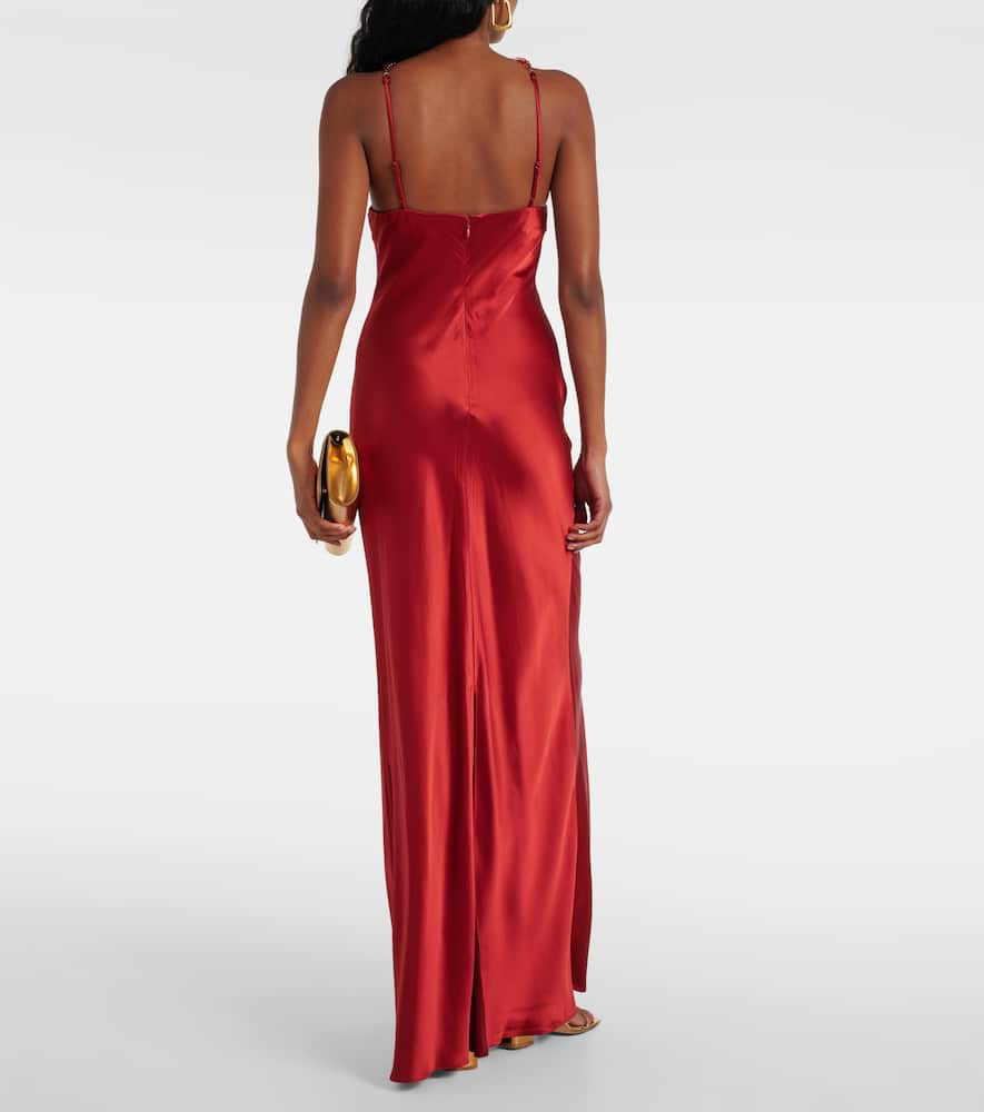 Staud Cadence beaded satin gown