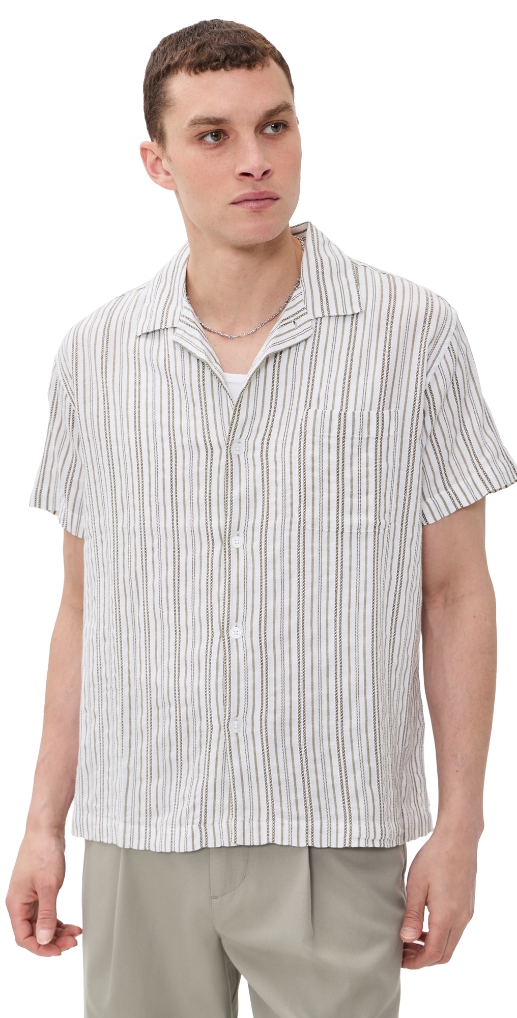 Evans Woven Top Moss Green Multi