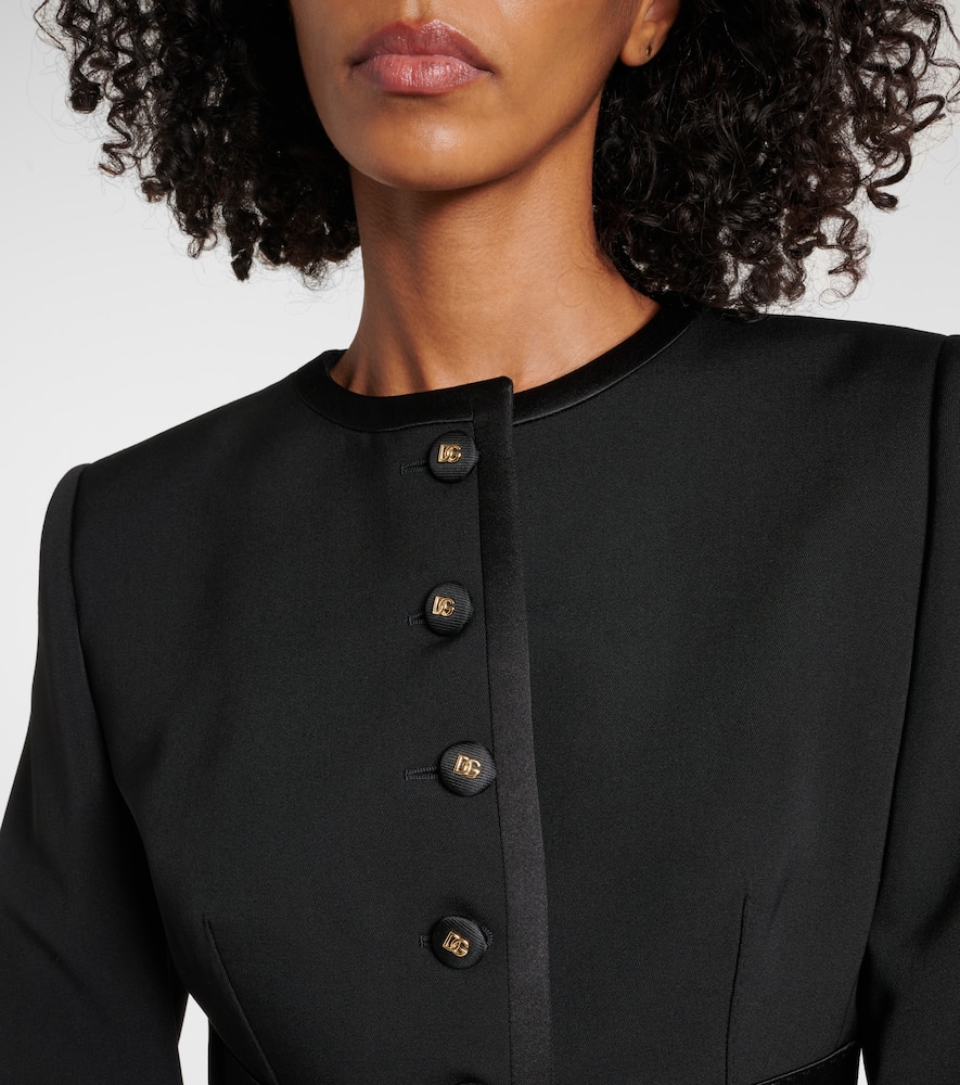 Cropped wool-blend jacket