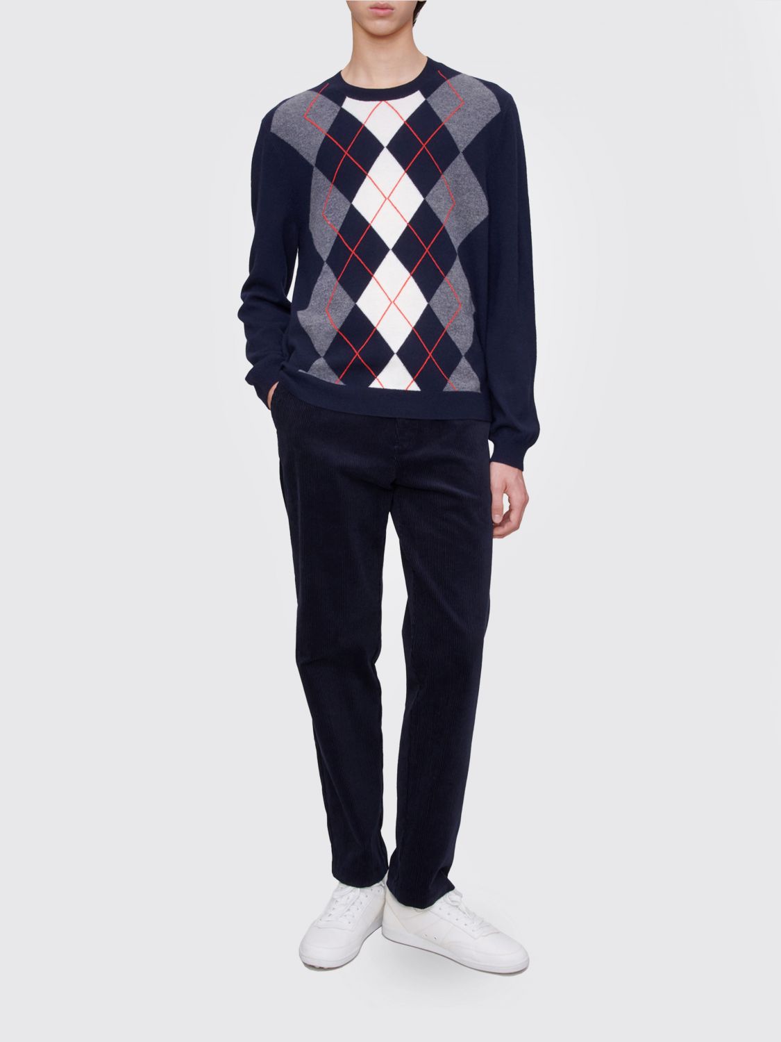 Argyle-pattern sweater - Blue