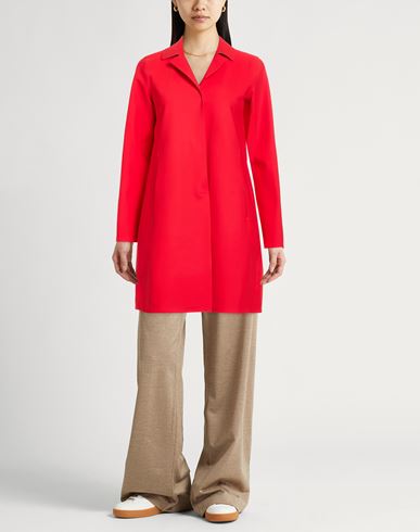 Woman Overcoat & Trench Coat Red Size 2 Polyamide, Elastane