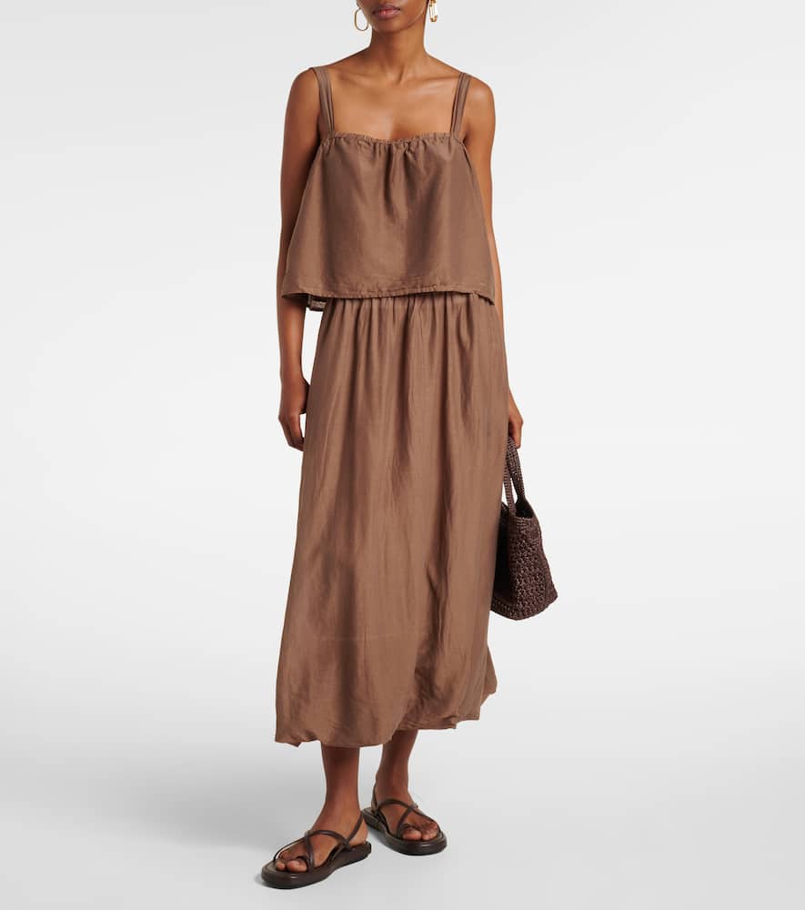 Ines cotton and silk voile maxi skirt