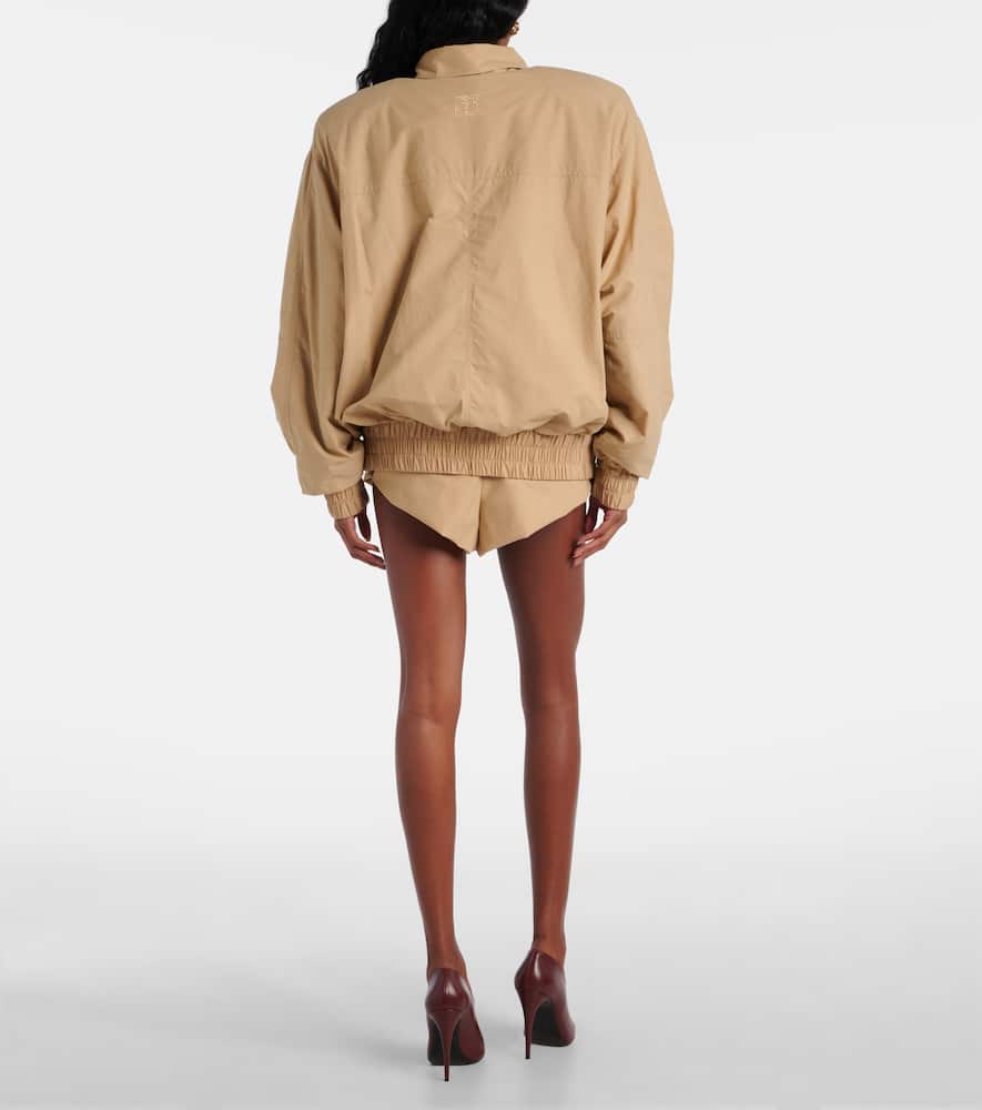 Oversized cotton-blend bomber jacket