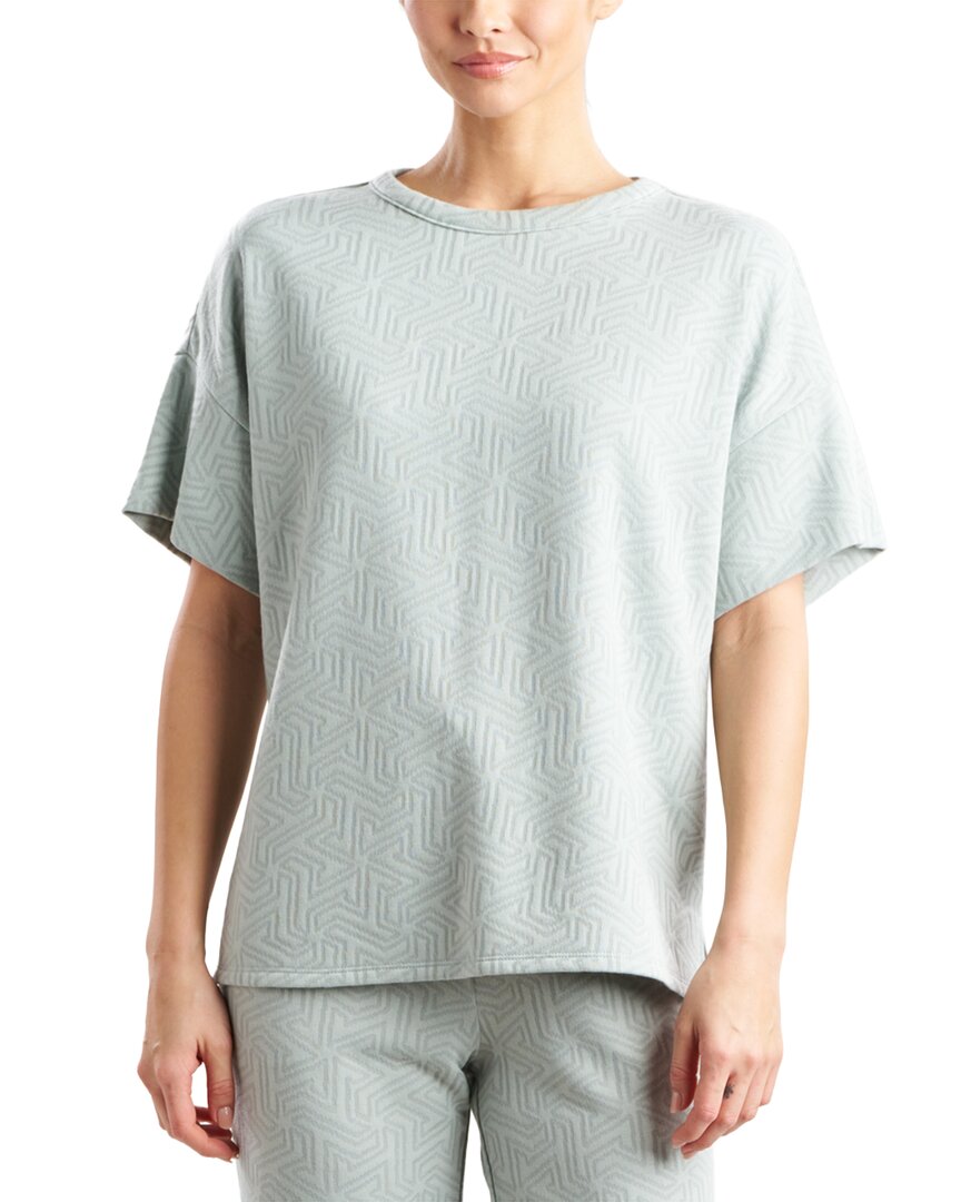 Quilted Geo Knit Jacquard Short Sleeve Top