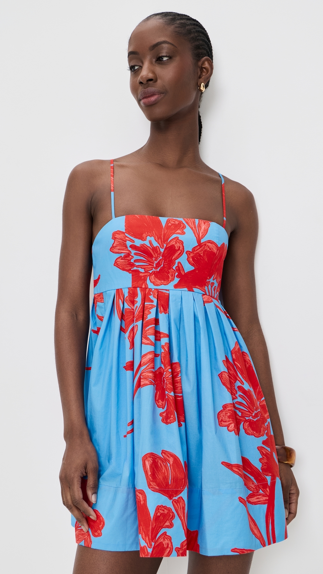 Leo Mini Dress Flora Shadow Sky