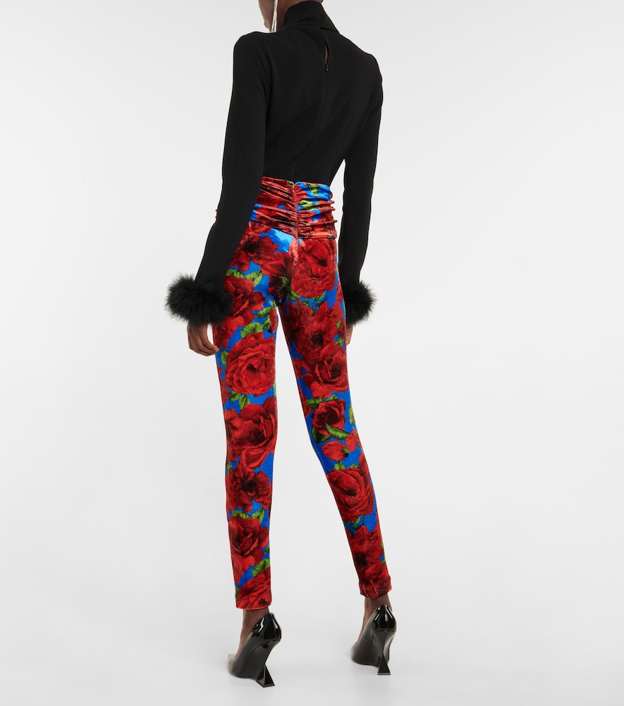 Magda Butrym Floral velvet leggings