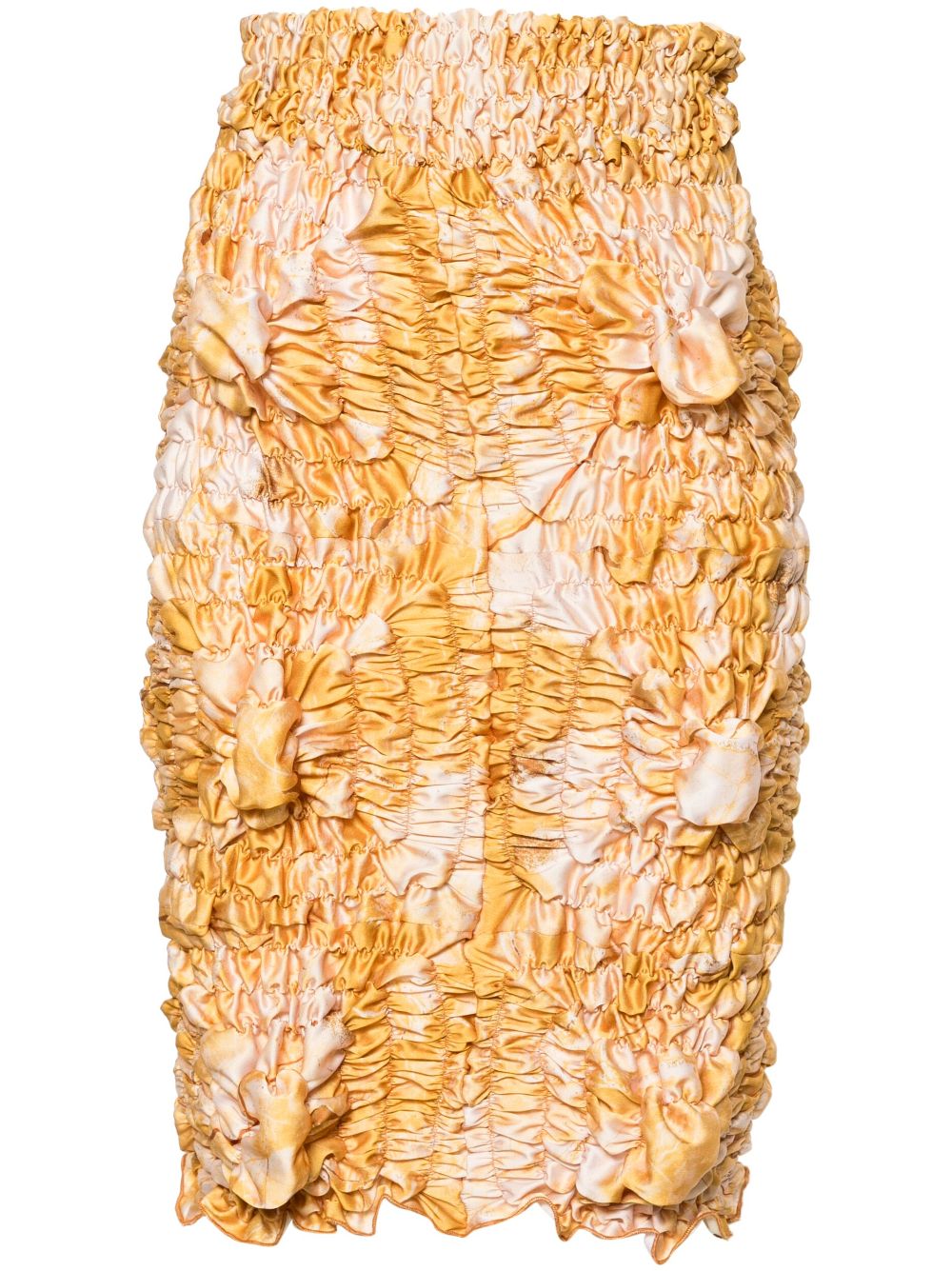 Twist shirred pencil miniskirt - Yellow
