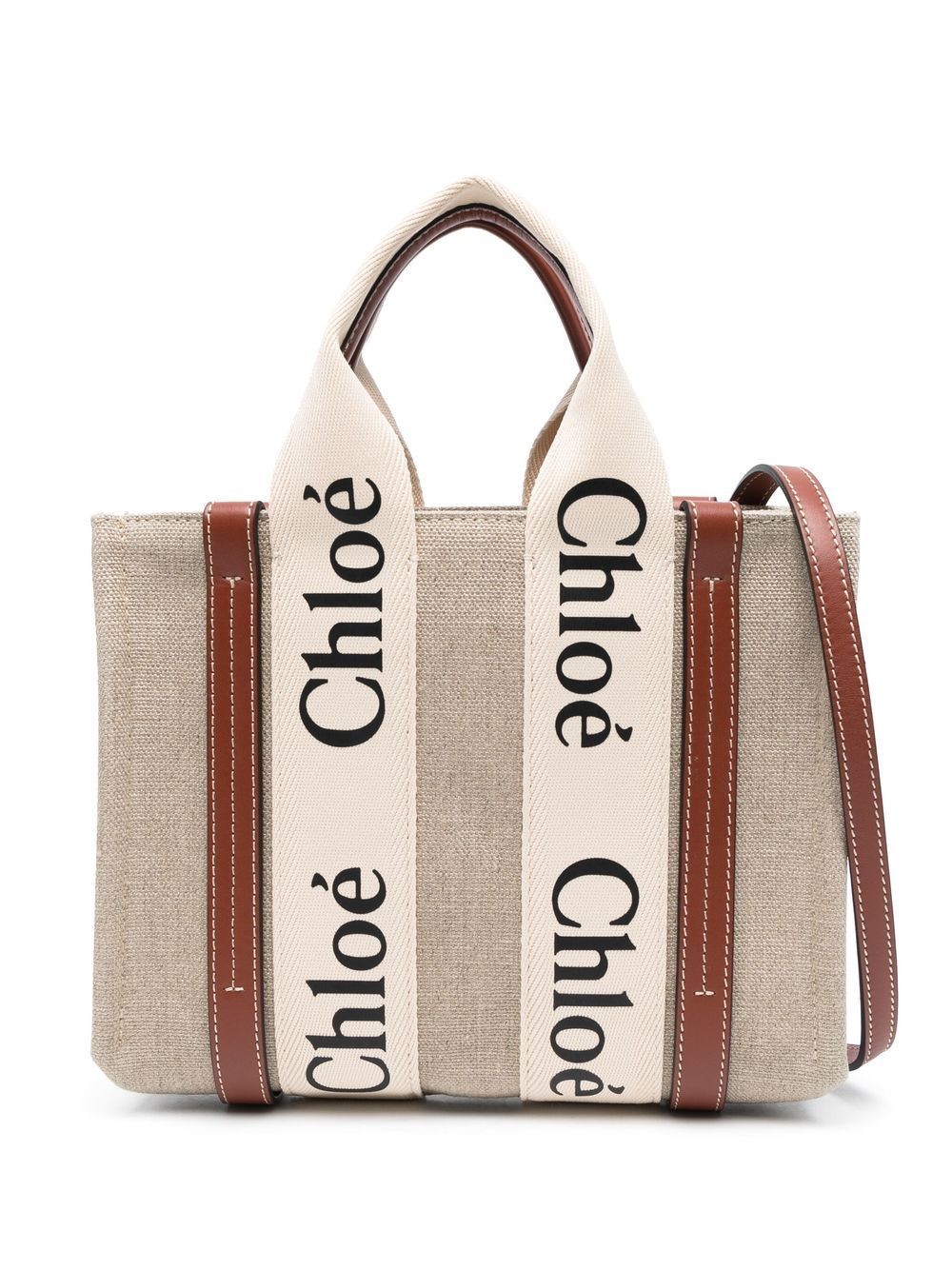Logo-print tote bag - Neutrals