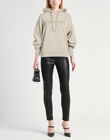 Woman Sweatshirt Sand Size L Cotton
