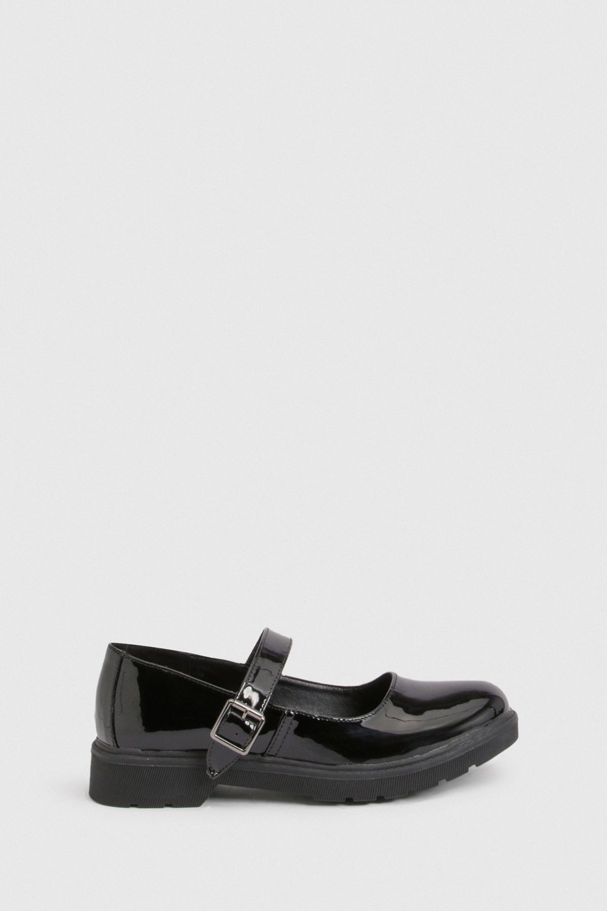 Boohoo Womens Patent Stitch Detail Mary Janes - Black