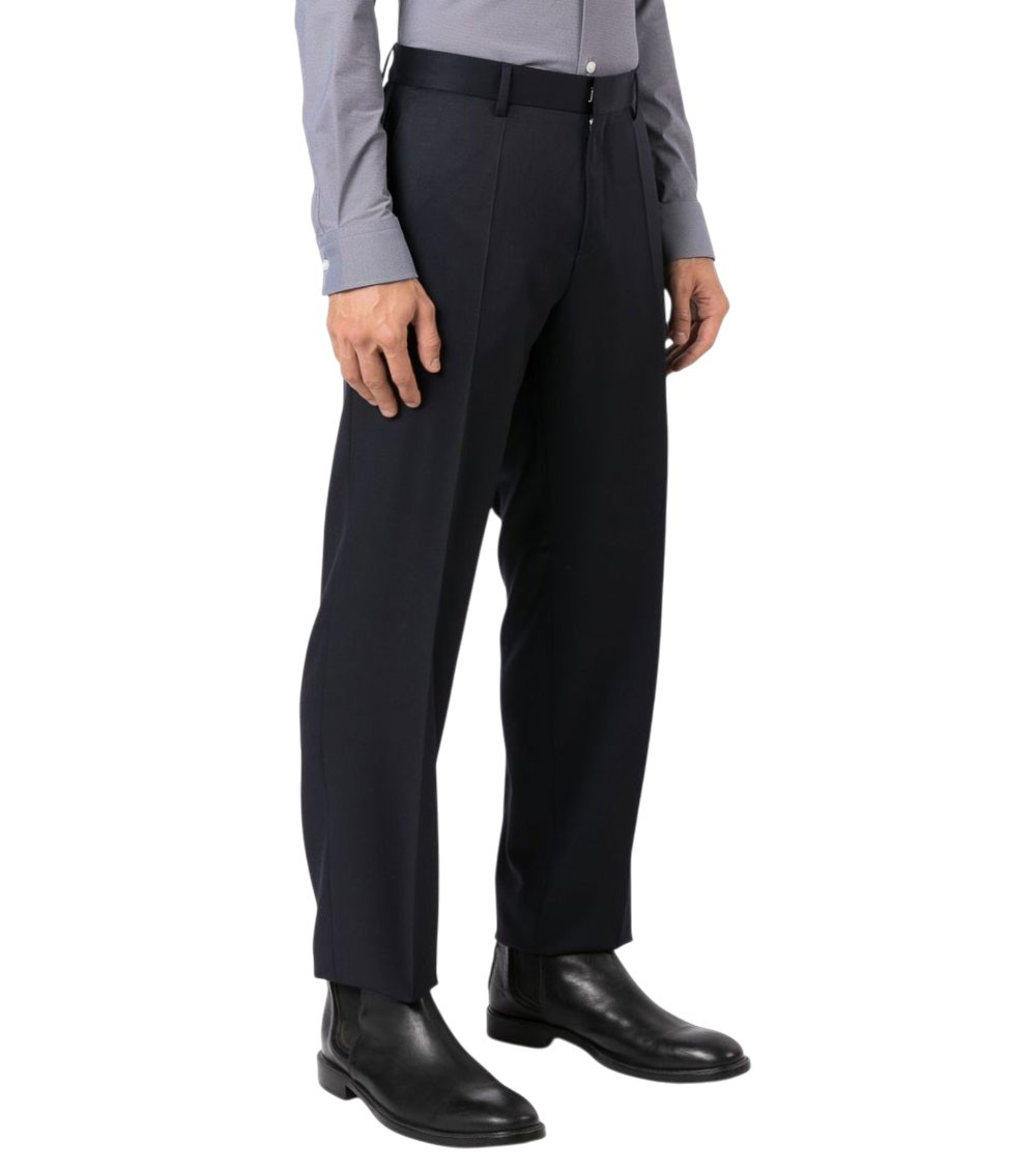Blue Regular Flat Front Pant