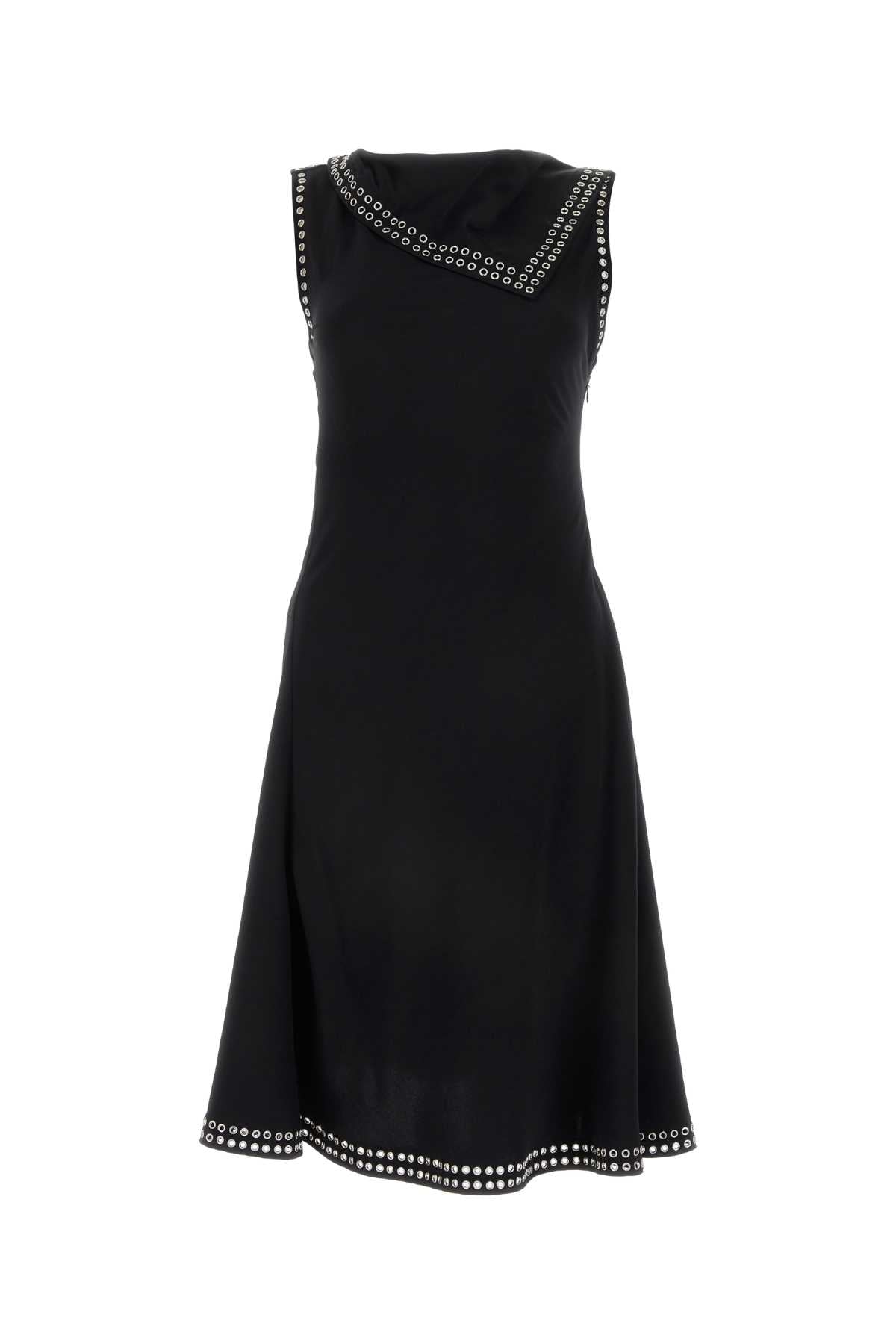 Studded Collar Dress — Black