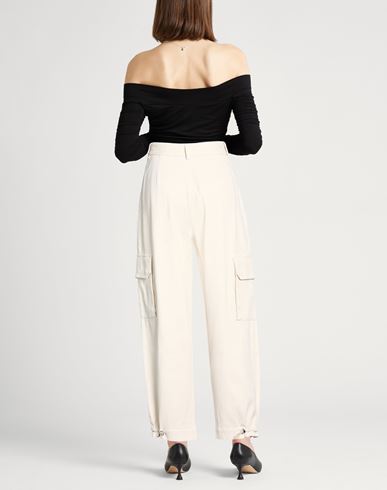 Woman Pants Ivory Size 4 Cotton, Elastane