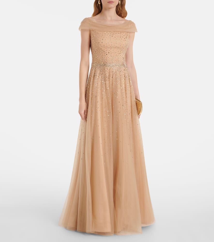 Shayla embellished tulle gown