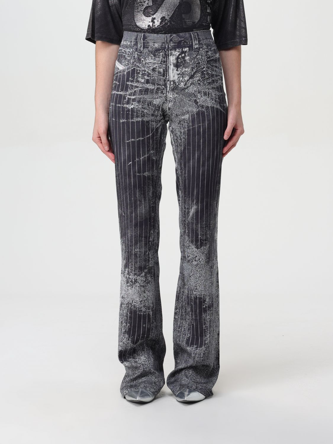 Retty pinstripe straight jeans - Black