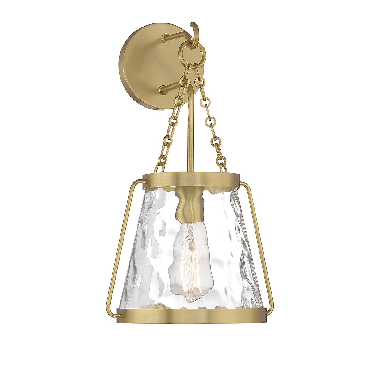 Warm Brass One Light Wall Sconce from the Crawford Collection