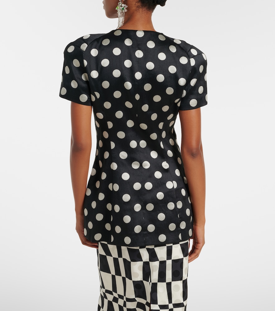 Polka-dot double-breasted blazer