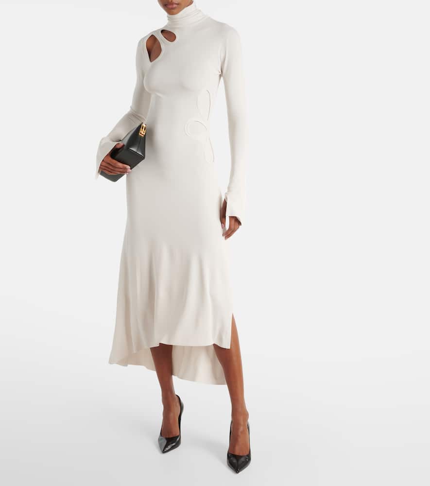 Cutout jersey midi dress