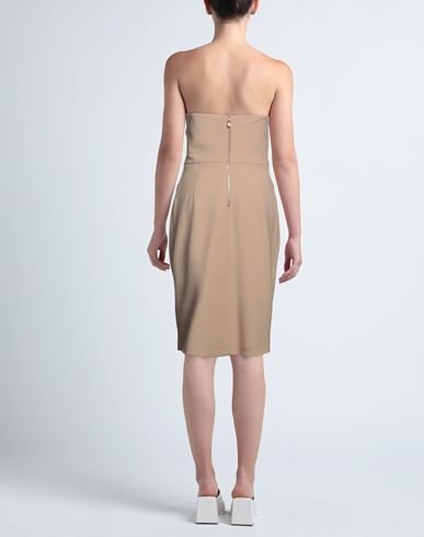 Woman Midi dress Sand Size 4 Virgin Wool, Elastane