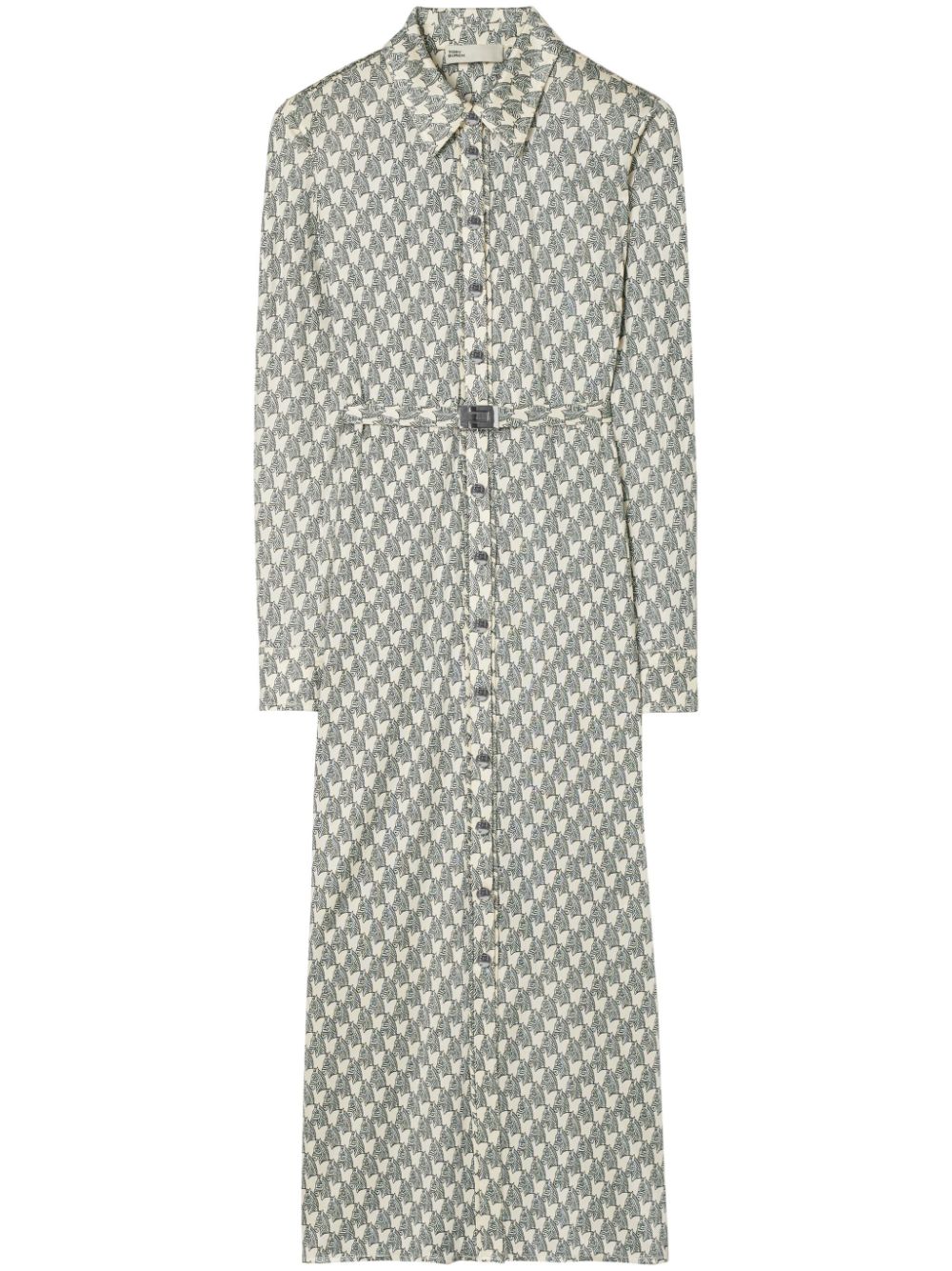 Pattern-print midi shirtdress - Neutrals