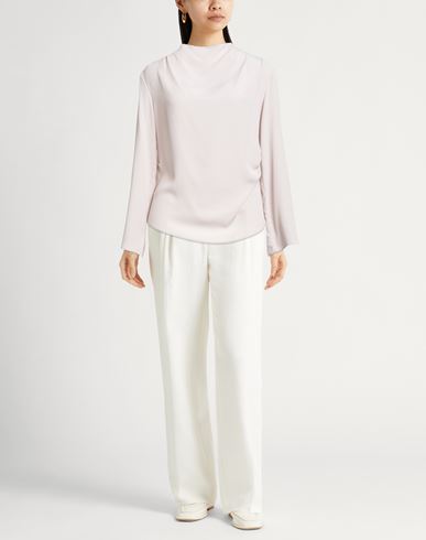Woman Top Light grey Size 6 Acetate, Silk