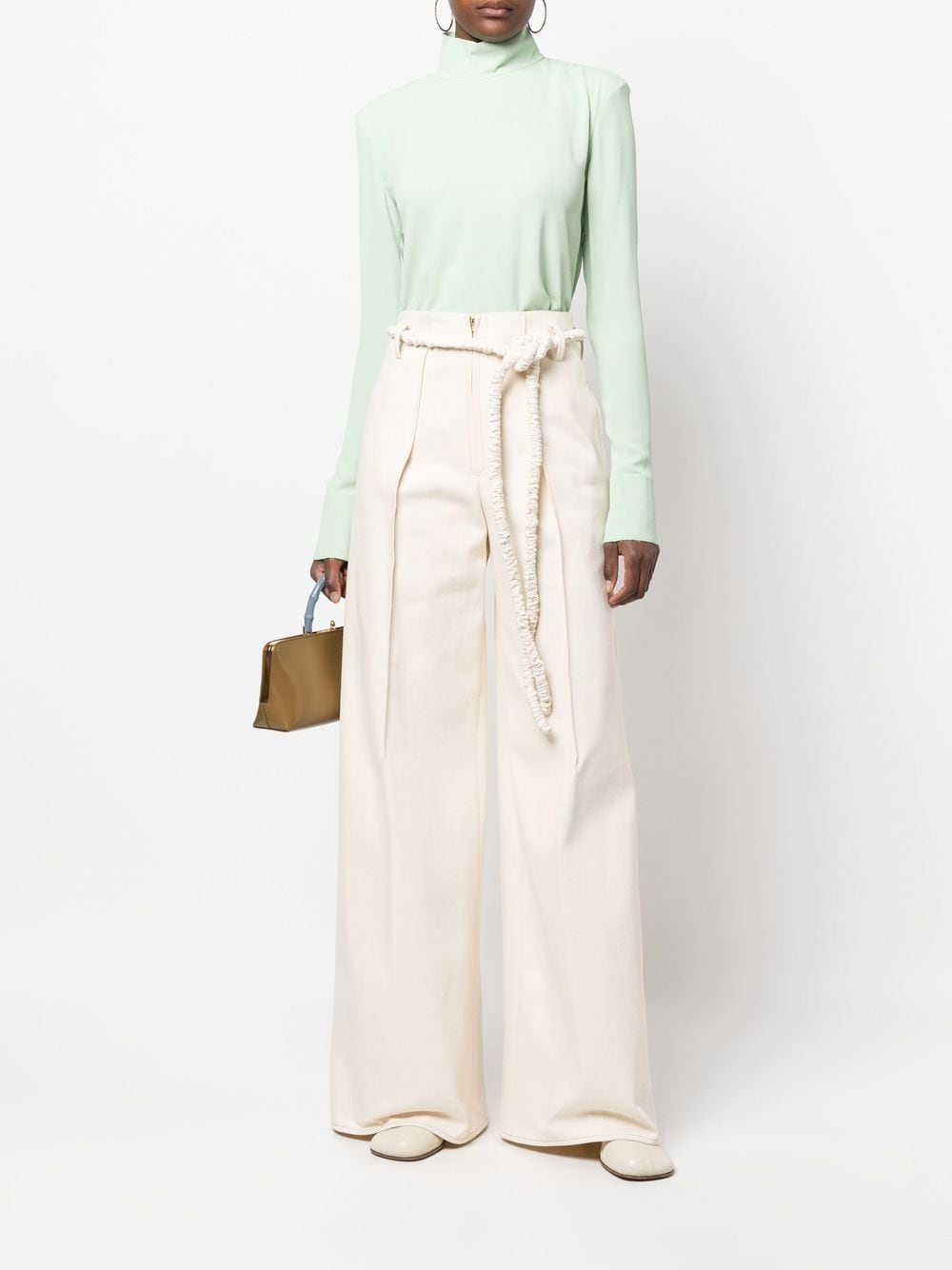 Véronique Leroy High Neck Zipped Honeves Top