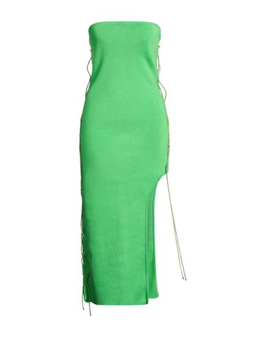 Woman Midi dress Green Size 0 Cotton, Elastane