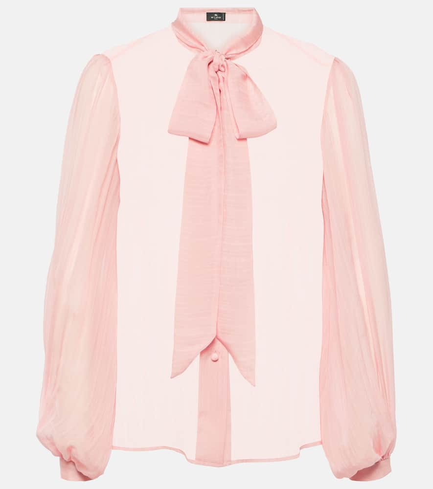 Bow-detail silk blouse