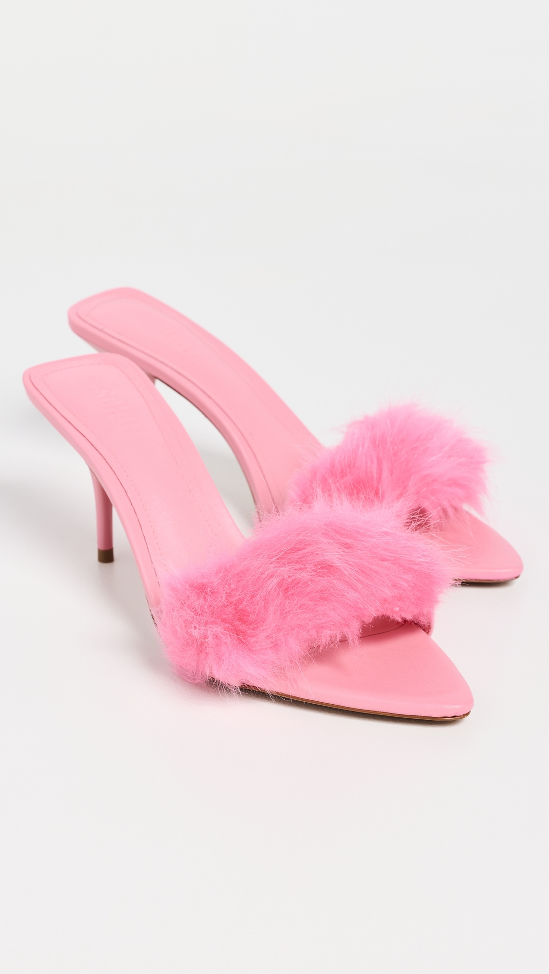 Elodie Fur Mules Cherry Blossom