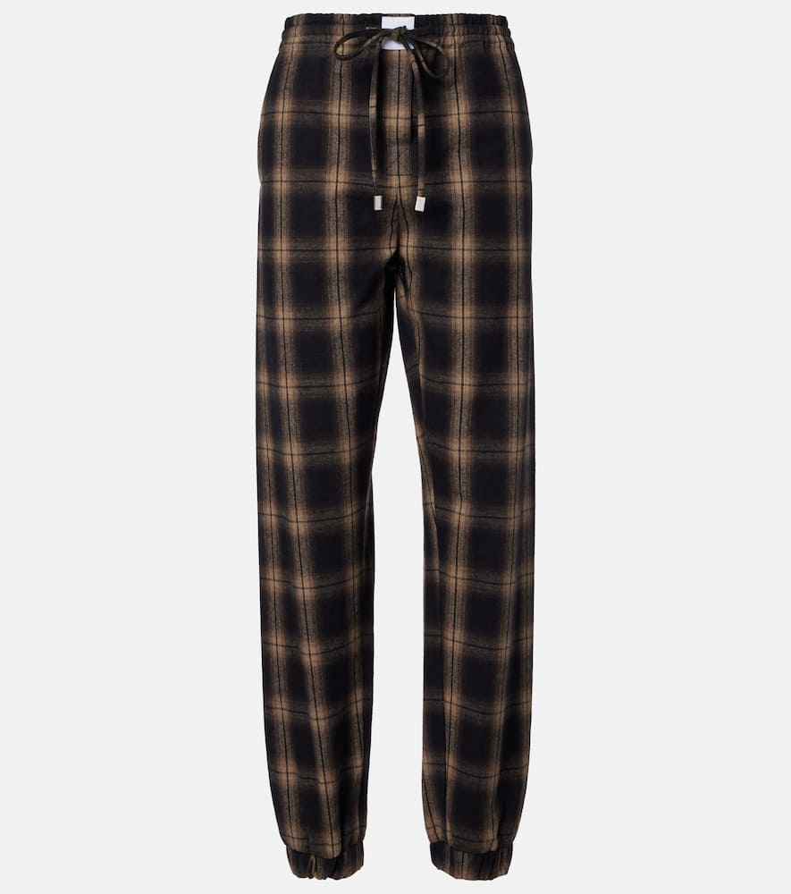 Checked cotton sweatpants