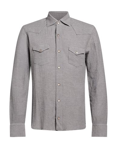 Man Shirt Grey Size 15 Cotton, Cashmere, Elastane