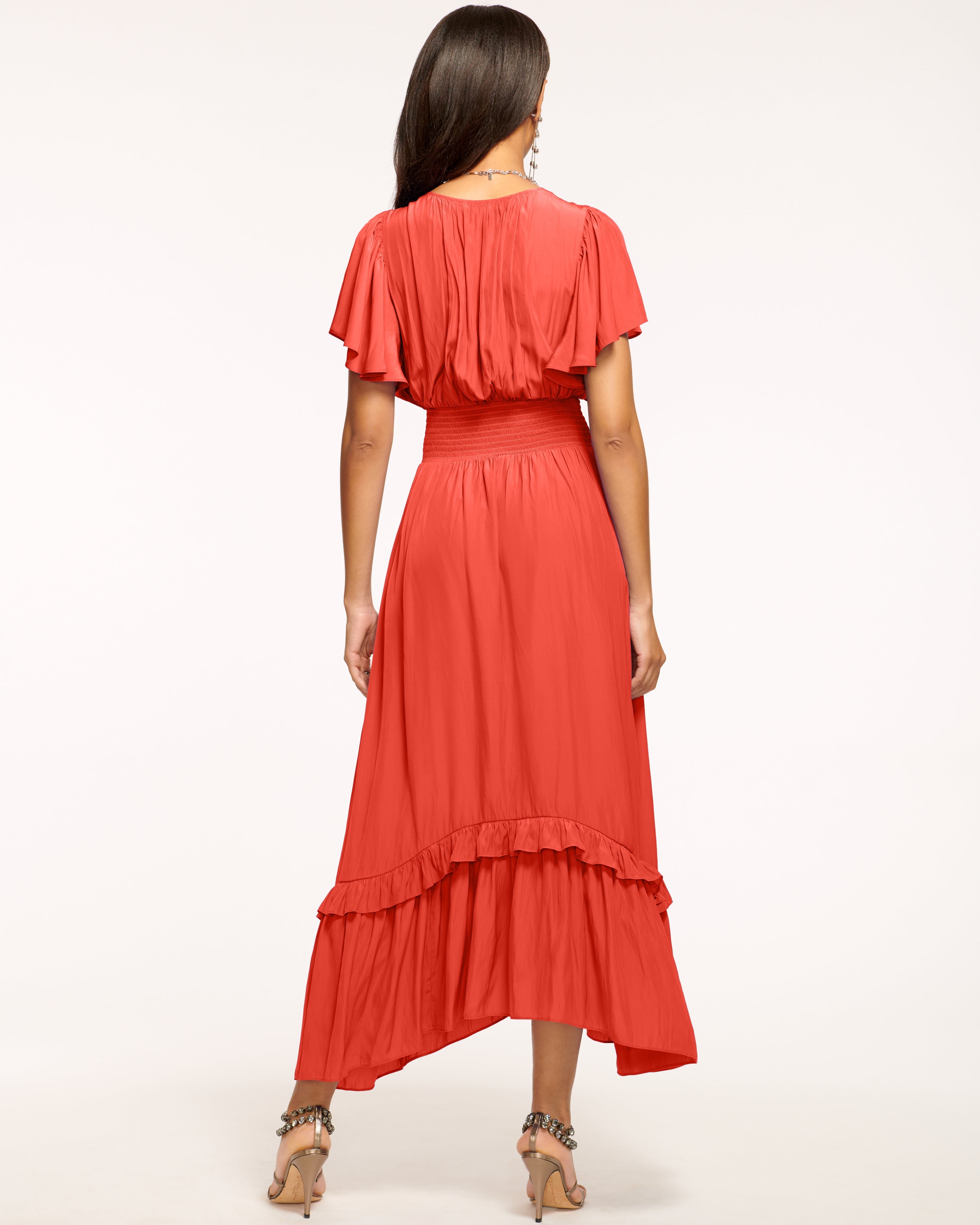 Joanie Short Sleeve Maxi Dress in Pink Petunia
