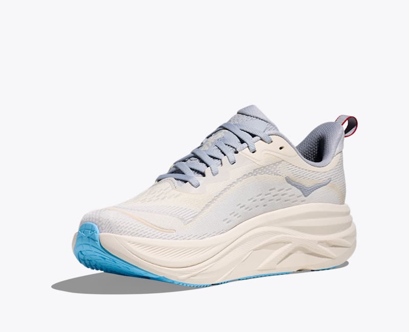 HOKA Women's Skyflow Shoes in Alabaster/Mineral Blue