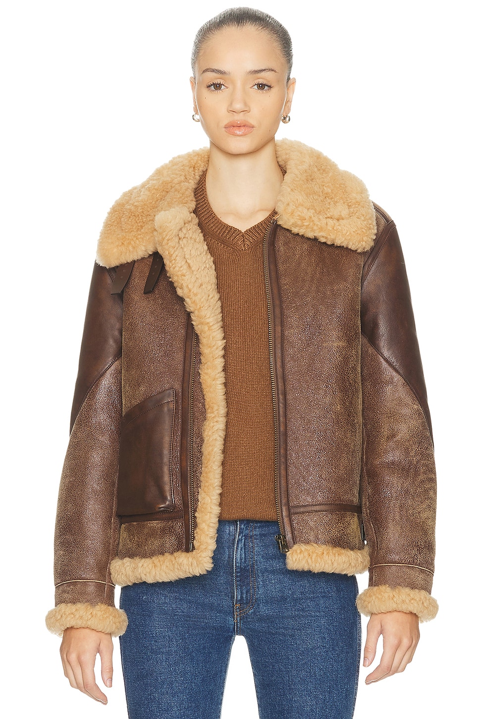 Ralph Lauren Collection Reymond Shearling Coat in Brown
