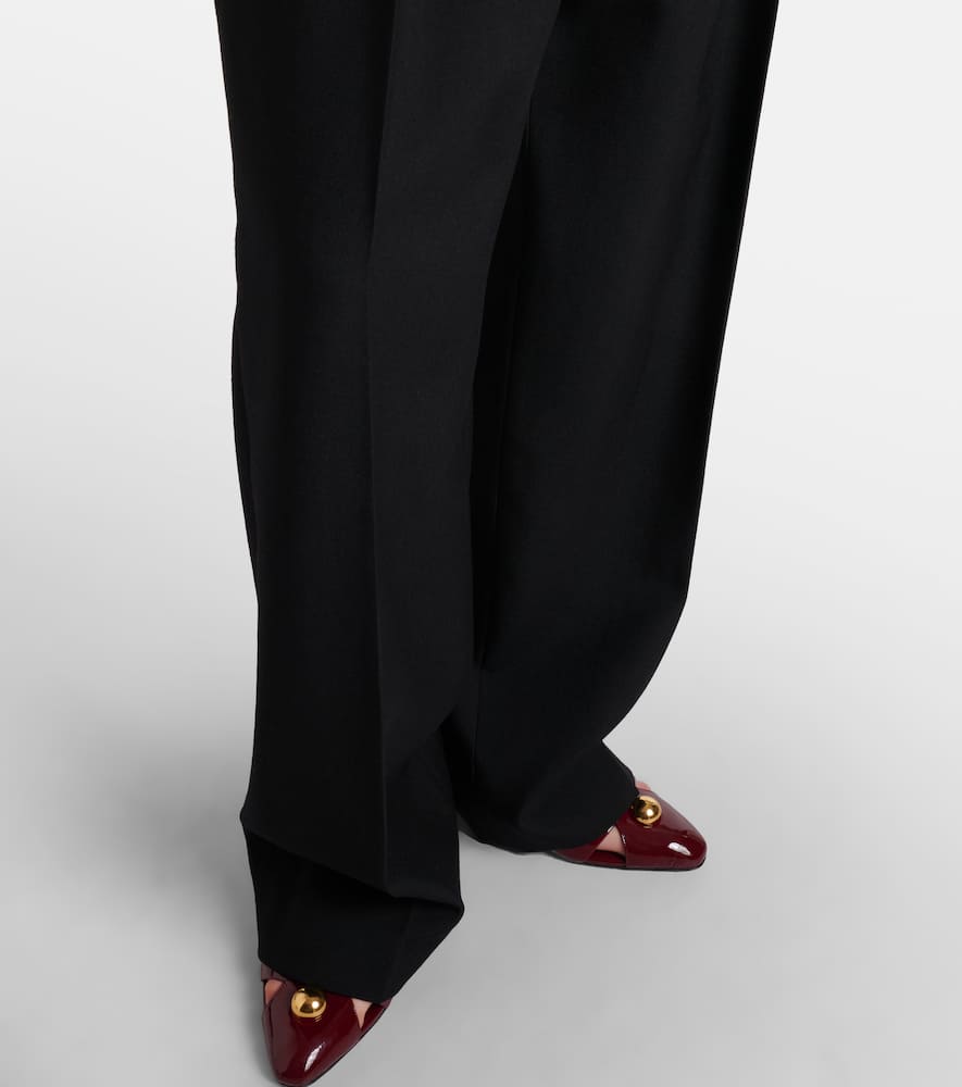 Chloé Pleated high-rise wool gabardine wide-leg pants