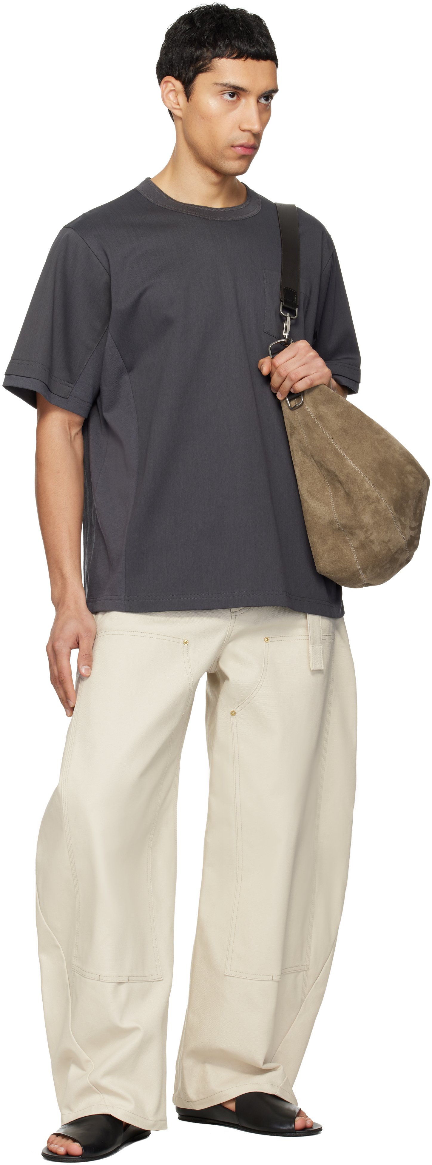 Gray Cotton Jersey T-shirt